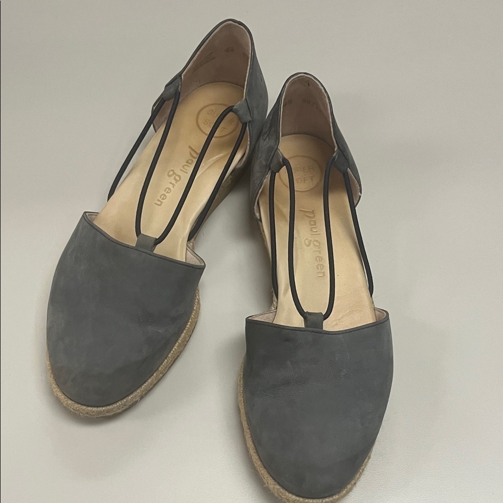 Paul Green Dark Gray Espadrille Flats size 41/2 Euro sizing